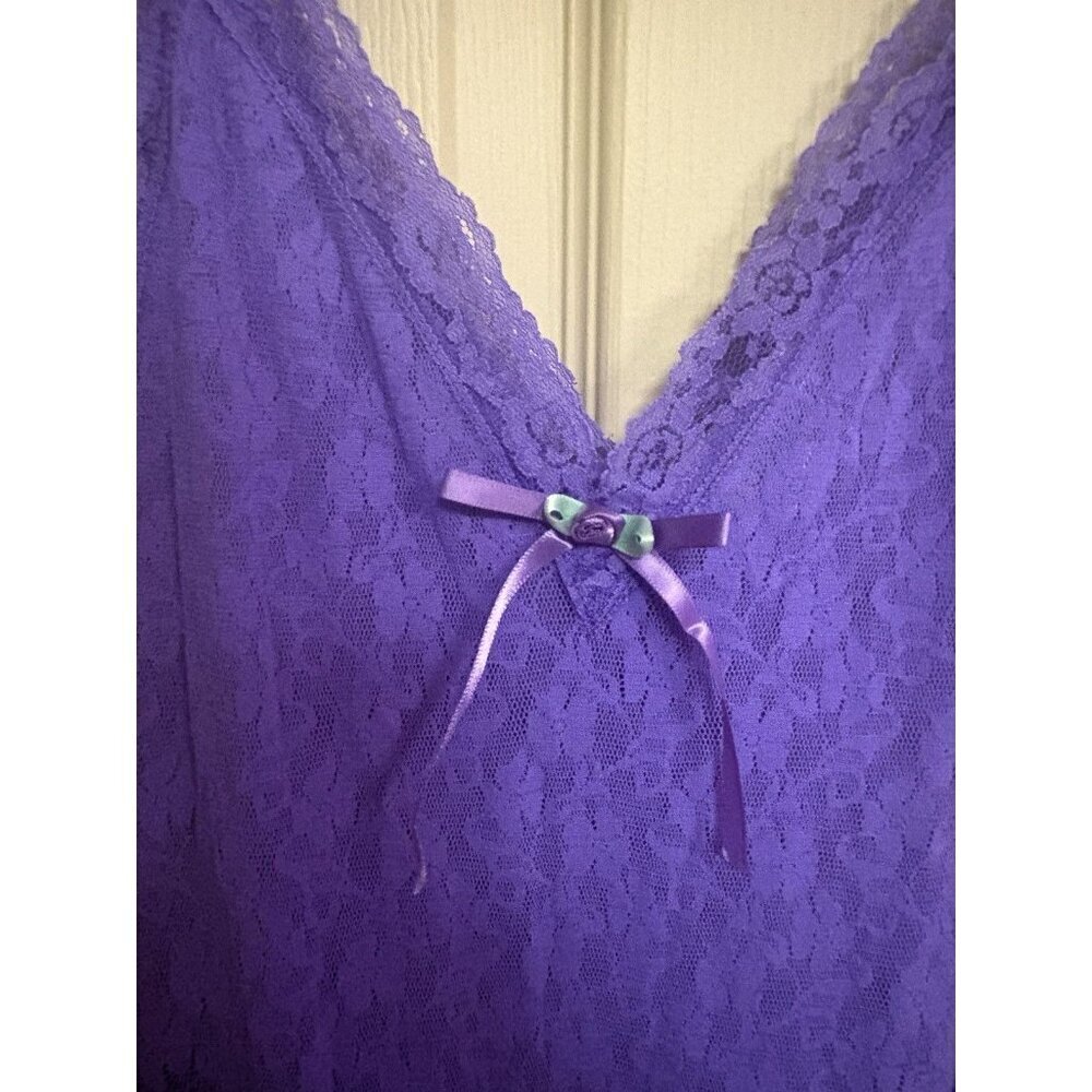 Vintage Ballerina Nightgown Semi Sheer To Waist Lace Feather Bed Intimate Sz M - Picture 6 of 8